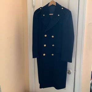 Vintage Men’s Military Navy Double Breasted Wool Coat